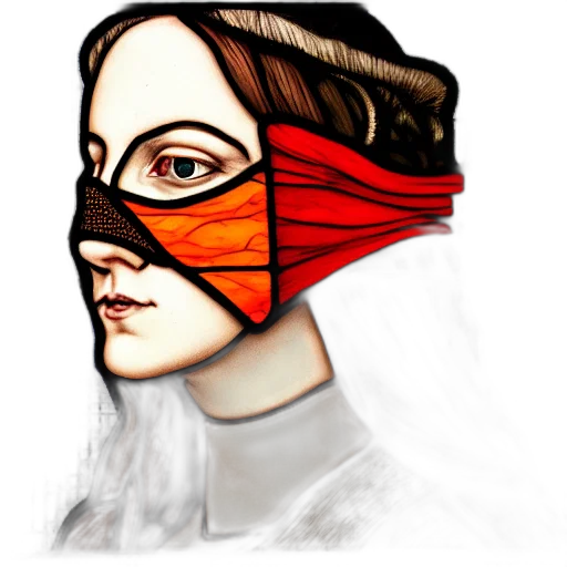 mask, face, crown, hat, concept art, comic book art, fantasy art, photorealistic transparent PNG cut-out