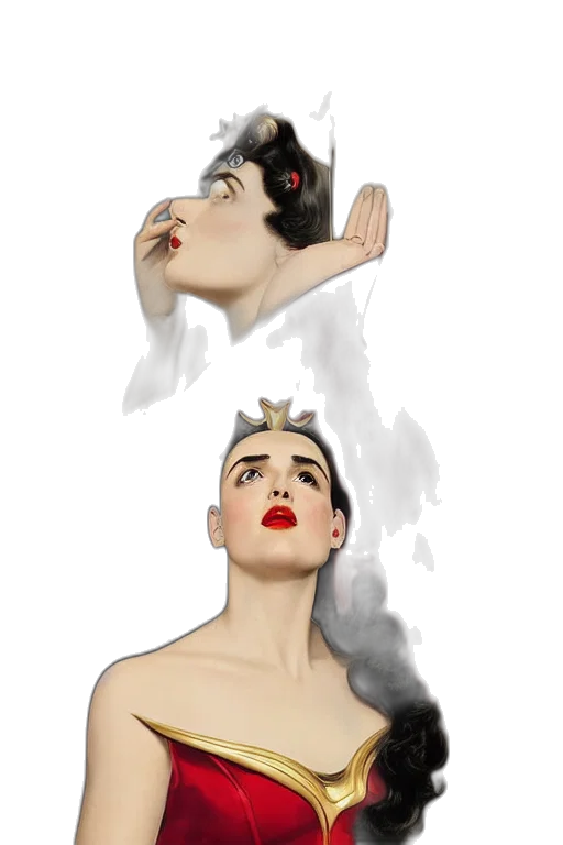 face, hair, mask, concept art transparent PNG cut-out