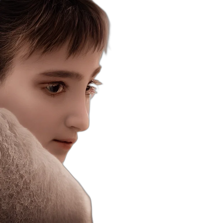 face, jacket, robot, creature, photorealistic, 3d render, concept art, snow transparent PNG cut-out