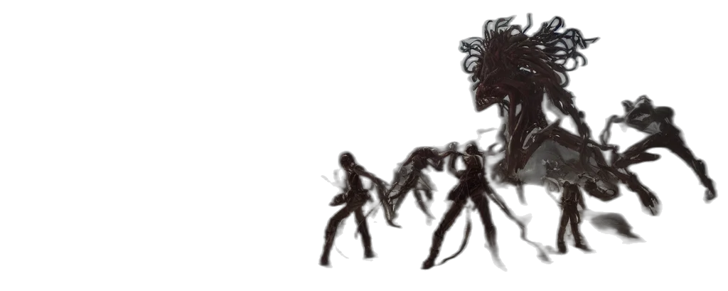 creature, hair, mask, robot, concept art, fantasy art, comic book art, 3d render transparent PNG cut-out