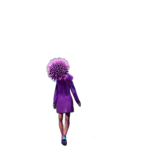 hair, dress, creature, flower transparent PNG cut-out