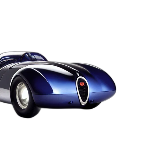 car, 3d render, concept art, photorealistic, retro, futuristic, bugatti, type transparent PNG cut-out