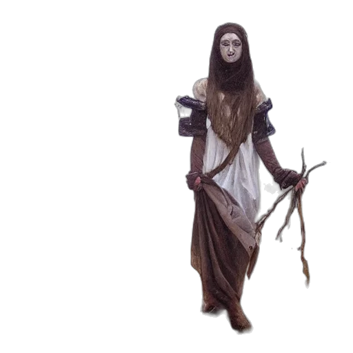 staff, creature, mask, dress transparent PNG cut-out