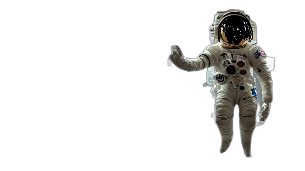 robot, concept art, outer space, single transparent PNG cut-out