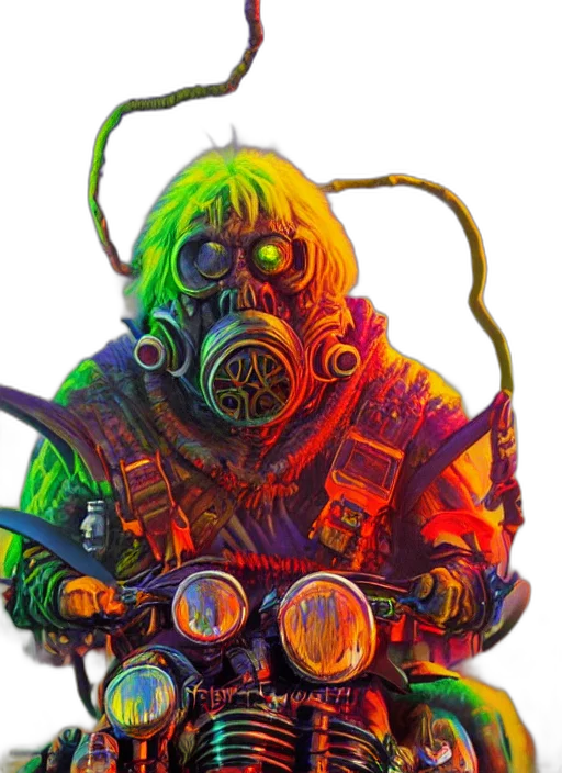 mask, jacket, creature, robot, concept art, cyberpunk, watercolor, pixel art transparent PNG cut-out
