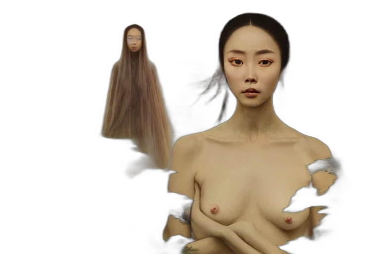 hair, dress, creature, concept art transparent PNG cut-out