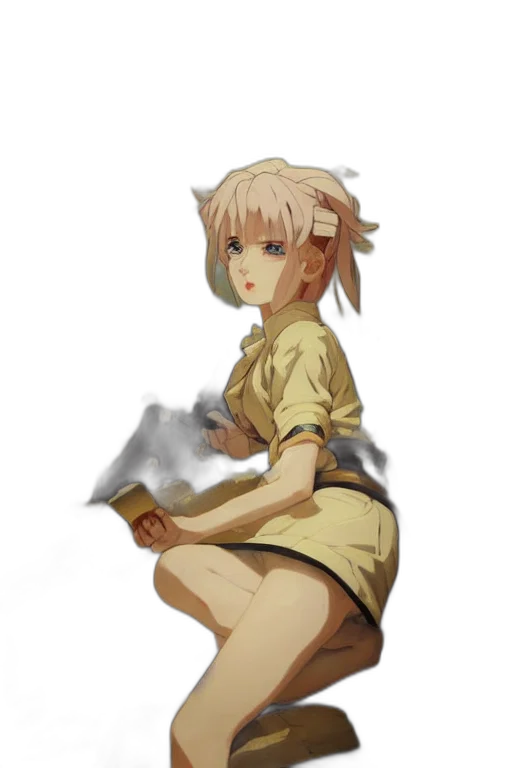 staff, dragon, dress, creature, anime, fantasy art, concept art, pixel art transparent PNG cut-out