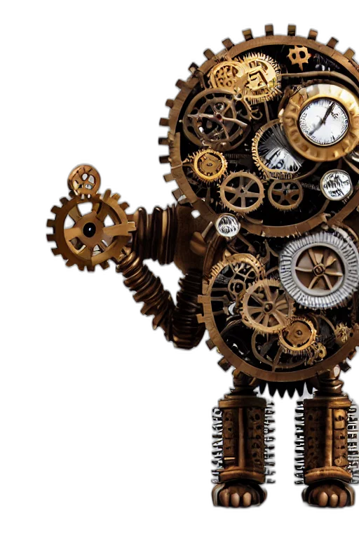 robot, jewelry, weapon, tiny, cute, steampunk, monster, cogs transparent PNG cut-out