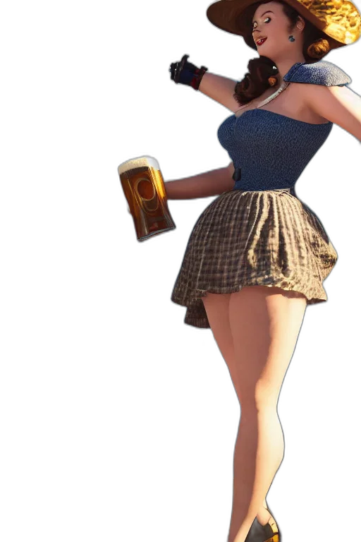 dress, bottle, robot, hat, 3d render, concept art, photorealistic, pixel art transparent PNG cut-out