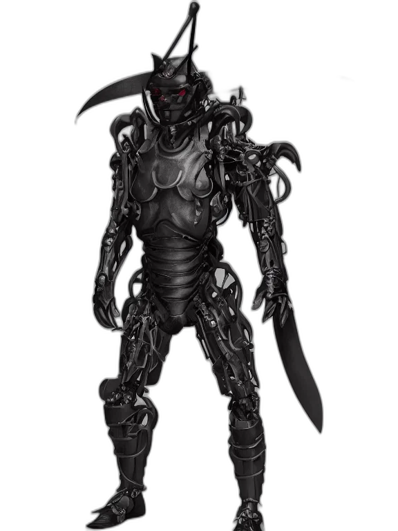 robot, creature, weapon, staff transparent PNG cut-out