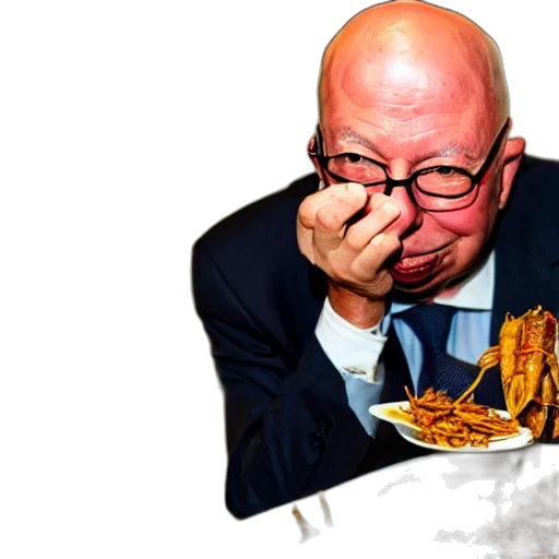 food, klaus, schwab, eating transparent PNG cut-out