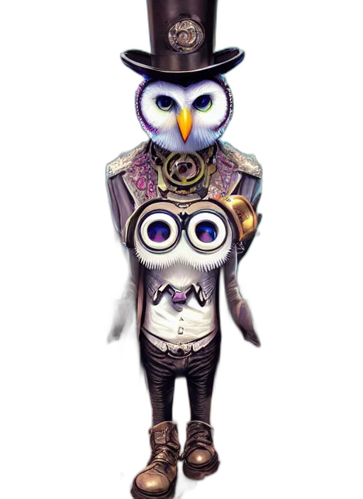 staff, robot, mask, animal, 3d render, concept art, fantasy art, cartoon transparent PNG cut-out