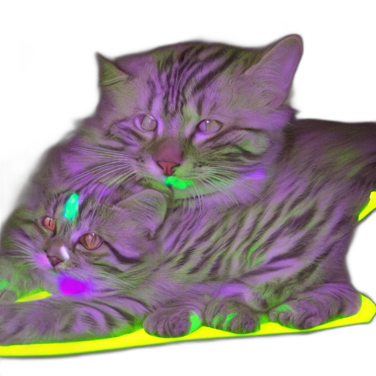 creature, animal, vaporwave, 3d render transparent PNG cut-out