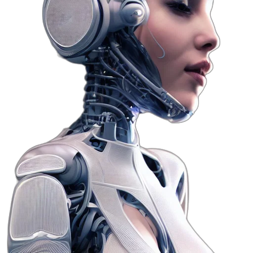 robot, face, concept art, cyberpunk transparent PNG cut-out