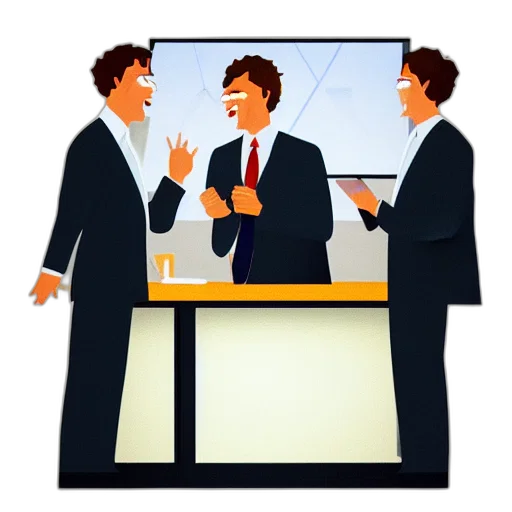 cartoon, concept art, hyperrealistic, painting, image, where, happy, businessmen transparent PNG cut-out