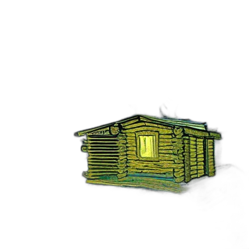 building, furniture, jewelry, 3d render, concept art, forest, green, log transparent PNG cut-out