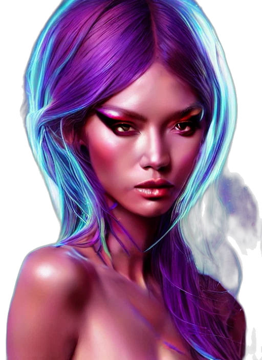 hair, face, fantasy art, photorealistic transparent PNG cut-out