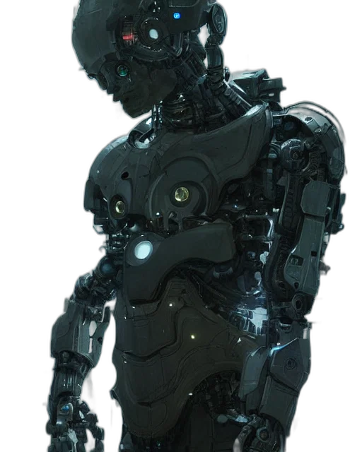 robot, cyberpunk, concept art, 3d render, comic book art, laboratory, engineer, man transparent PNG cut-out