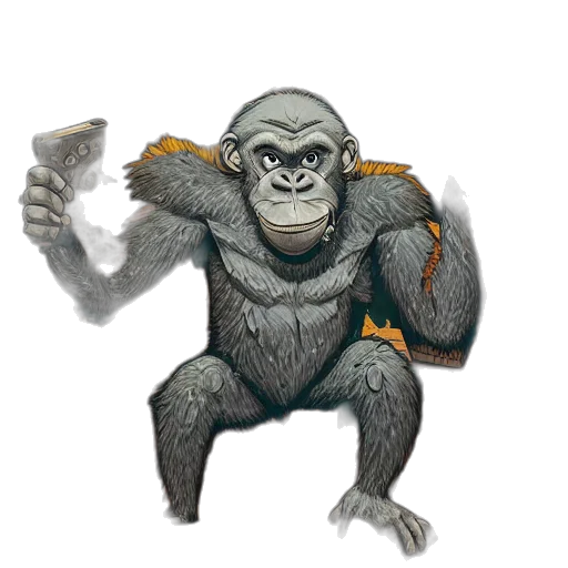 creature, animal, staff, concept art, comic book art, fantasy art, 3d render, dungeon transparent PNG cut-out
