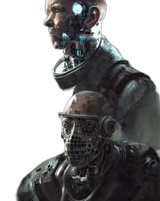 robot, face, mask, cyberpunk, concept art, photorealistic, comic book art, outer space transparent PNG cut-out