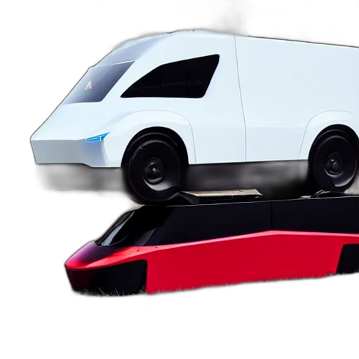 car, 3d render, concept art, tesla, hover, truck transparent PNG cut-out