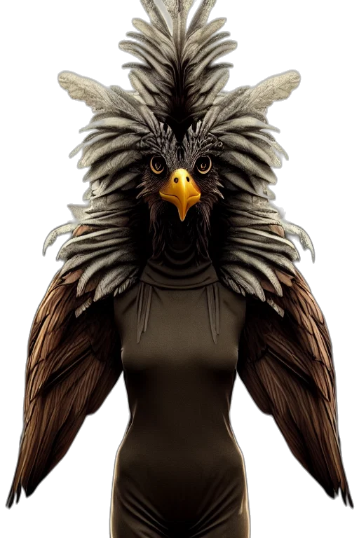 animal, mask, creature, dress, concept art, 3d render, fantasy art, photorealistic transparent PNG cut-out
