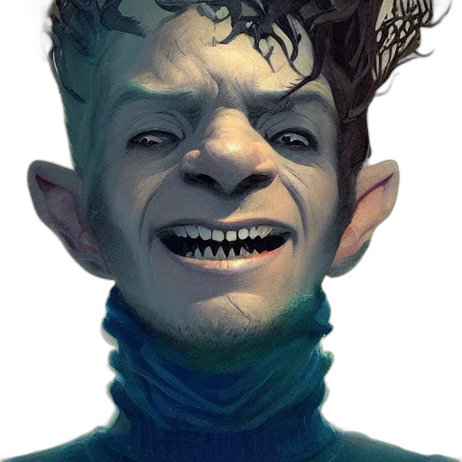 face, creature, mask, staff transparent PNG cut-out