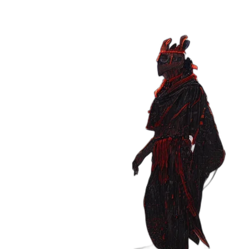 creature, dress, staff, crown, concept art, pixel art, fantasy art, 3d render transparent PNG cut-out