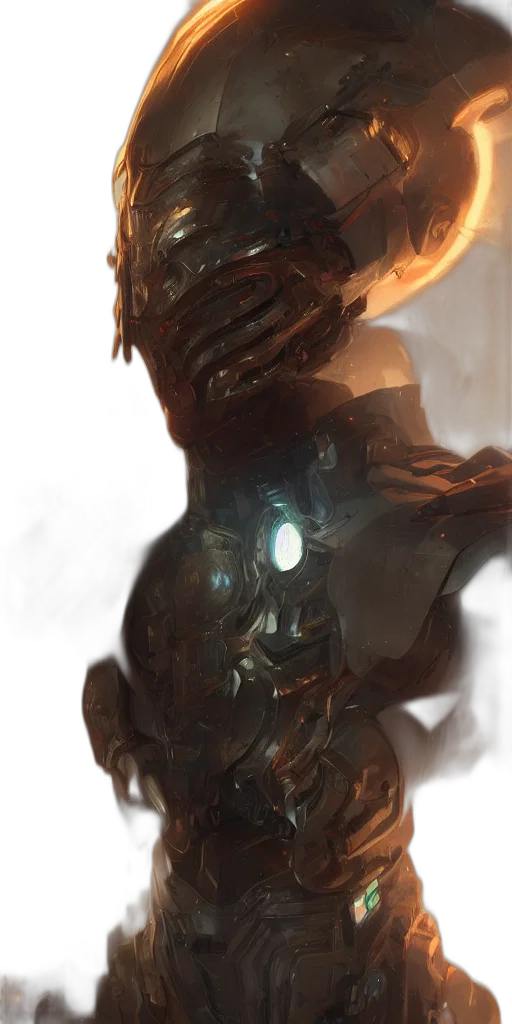 robot, mask, creature, face, concept art, fantasy art, cyberpunk, 3d render transparent PNG cut-out