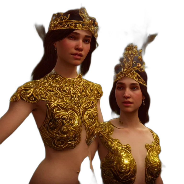 jewelry, crown, fantasy art, concept art, 3d render, photorealistic, golden, princess transparent PNG cut-out