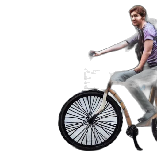 concept art, photorealistic, 3d render, pixel art, bicycle, feet, instead, tires transparent PNG cut-out