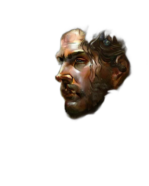 face, mask, crown, staff, concept art, fantasy art, photorealistic, watercolor transparent PNG cut-out