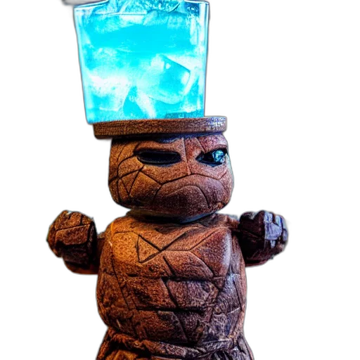 bottle, robot, creature, staff transparent PNG cut-out