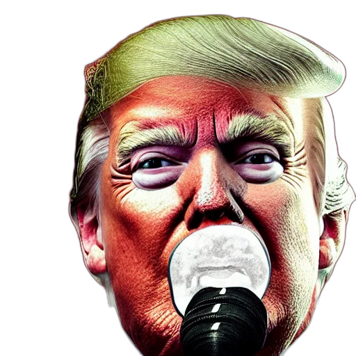 mask, face, photorealistic, vaporwave, close, portrait, donald, trump transparent PNG cut-out