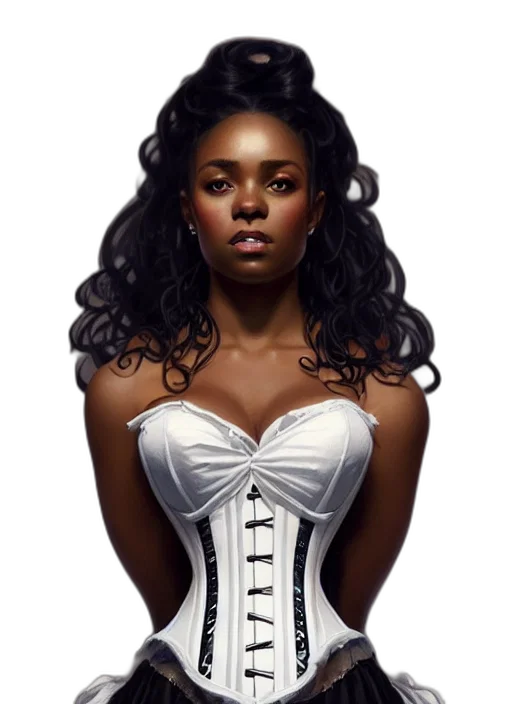 dress, fantasy art, photorealistic, comic book art, concept art, cute, black, woman transparent PNG cut-out
