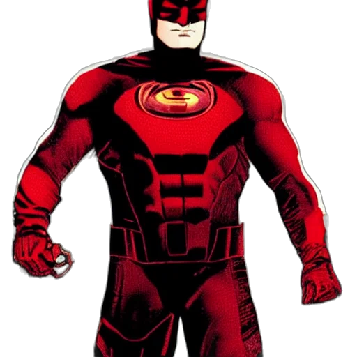 comic book art, concept art, cartoon, red, ben, affleck, daredevil transparent PNG cut-out