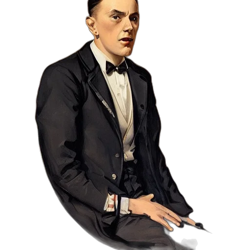 staff, face, jacket, concept art, photorealistic, cartoon, 3d render, leyendecker transparent PNG cut-out