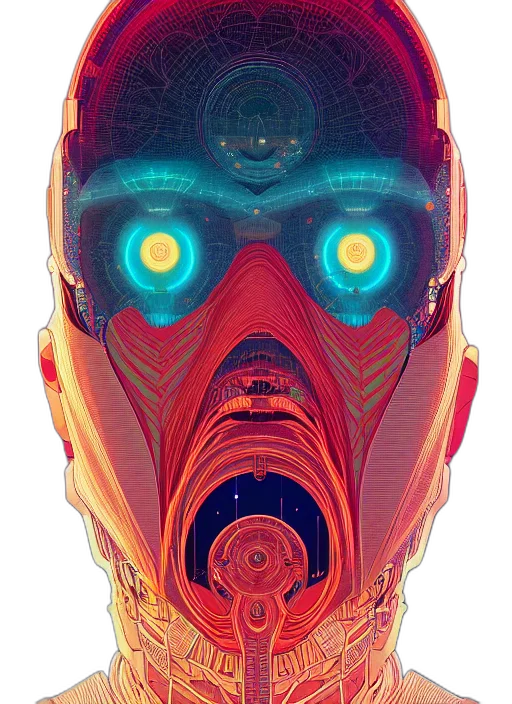 mask, robot, face, creature transparent PNG cut-out