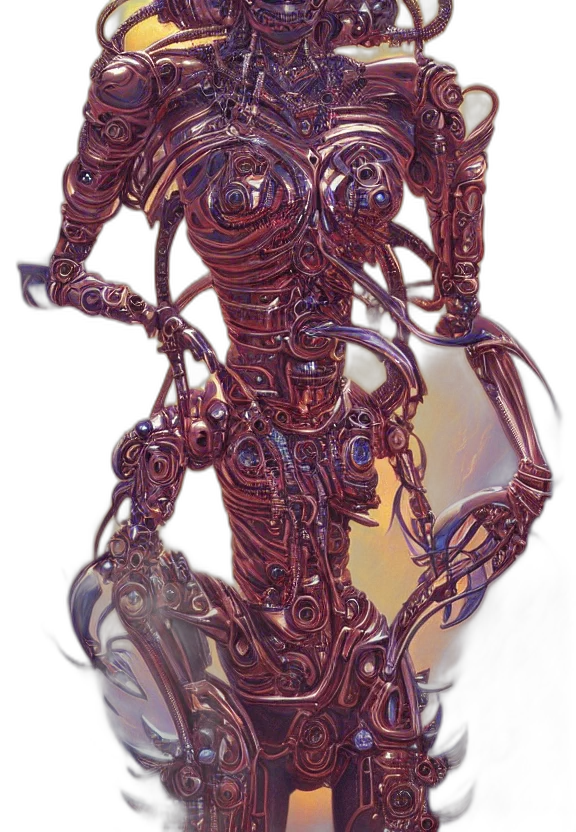 robot, mask, creature, jewelry, concept art, 3d render, comic book art, fantasy art transparent PNG cut-out