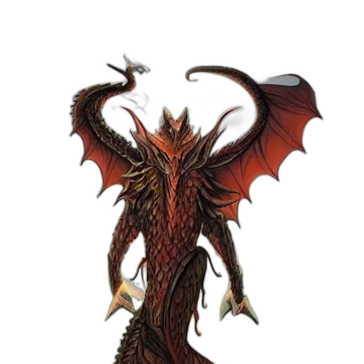 dragon, staff, creature, sword transparent PNG cut-out