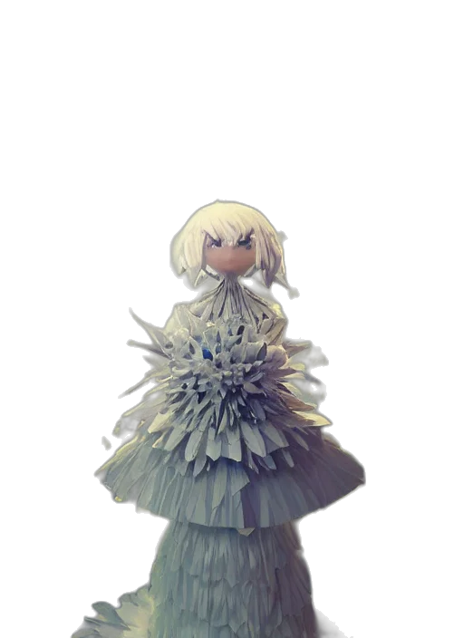 dress, flower, hair, creature transparent PNG cut-out