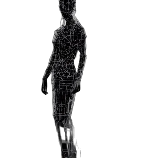dress, robot, staff, face, 3d render, concept art, pixel art, photorealistic transparent PNG cut-out