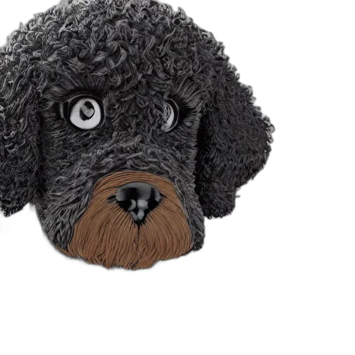 animal, photorealistic, cartoon, 3d render, closeup, illustration, knitted, bernedoodle transparent PNG cut-out