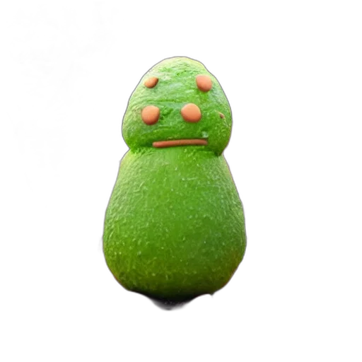 food, creature, staff, face, 3d render, photorealistic, concept art, green transparent PNG cut-out