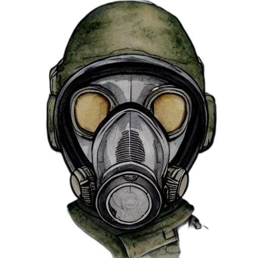 mask, face, jacket, concept art, watercolor, comic book art, photorealistic, beautiful transparent PNG cut-out