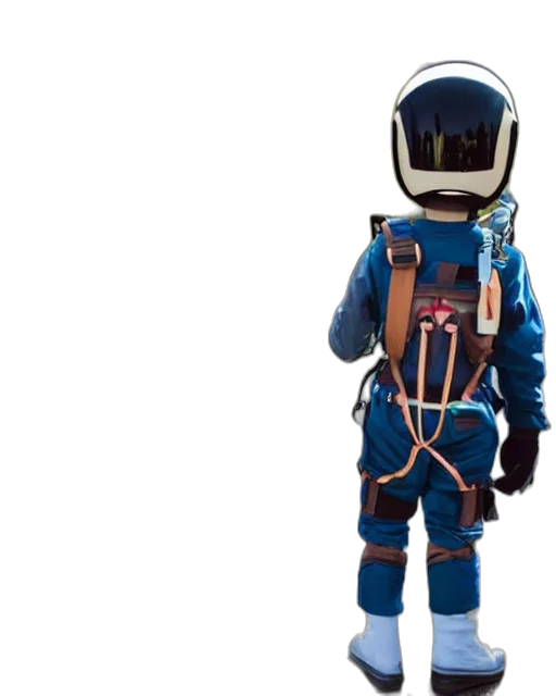 robot, 3d render, outer space, cute transparent PNG cut-out