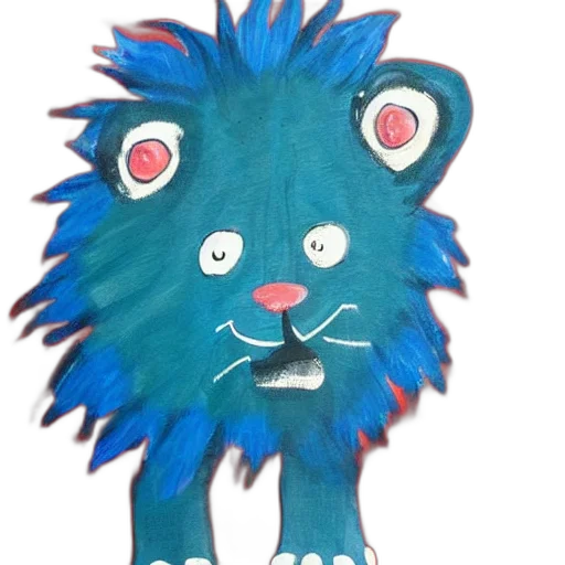creature, animal, mask, watercolor, cartoon, concept art, fantasy art, blue transparent PNG cut-out