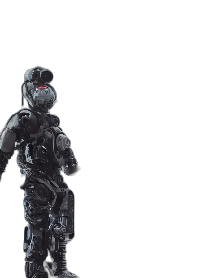 robot, creature, concept art, 3d render, cyberpunk, outer space, full, body transparent PNG cut-out