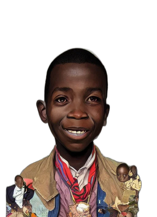 face, jacket, animal, staff, photorealistic, concept art, 3d render, cartoon transparent PNG cut-out