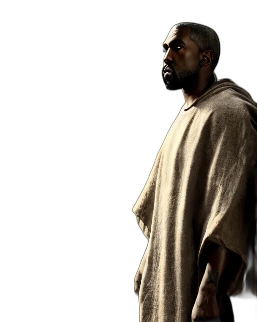 jacket, photorealistic, concept art, 3d render, earth tones, photo, portrait, kanye transparent PNG cut-out